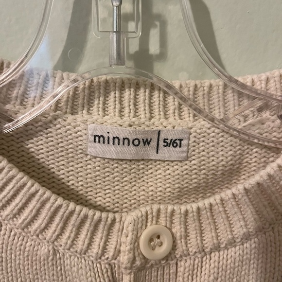 Kids Minnow Unisex Knit Cardigan Cream/Brenton Stripes 5-6 - Picture 5 of 12